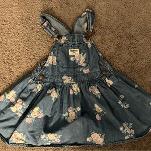 Oshkosh B’gosh floral skirt overalls size 4T EUC